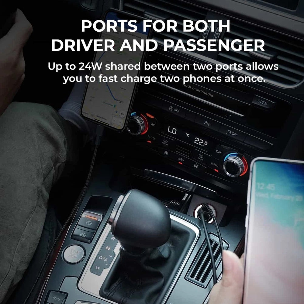 Cargador aukey carro 30 w ultra small 2 port para color negro  Shop name