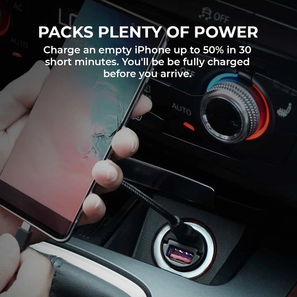 Cargador aukey carro 30 w ultra small 2 port para color negro  Shop name