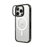 Casetify ring stand con magsafe marco negro iphone 16 pro color transparente