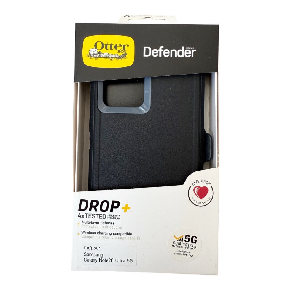 Estuche otterbox defender con clip color negro / gris modelo  samsung note 20 ultra