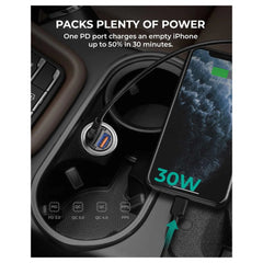 Cargador aukey carro 30 w ultra small 2 port para color negro  Shop name