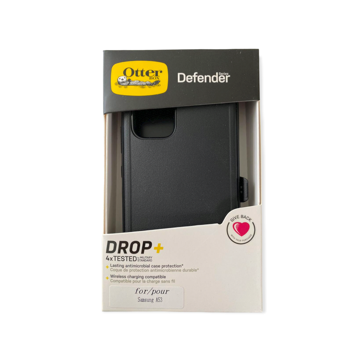 Estuche proteccion otterbox defender samsung a53 color negro