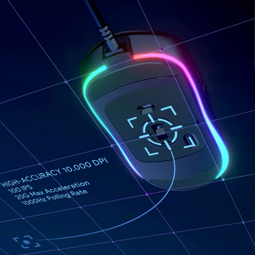 Gadget aukey gaming knight rgb mouse 10000 dpi resolution con cable usb
