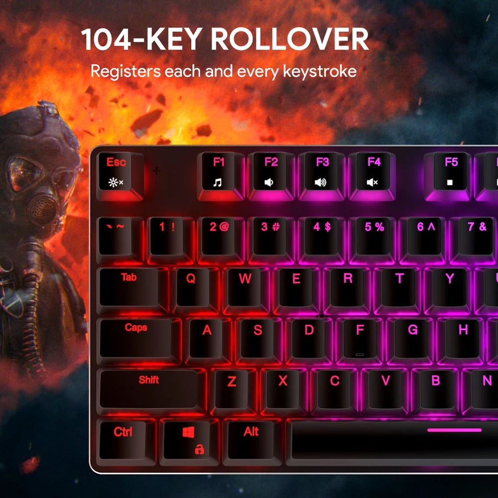 Gadget aukey gaming kmg12 mechanical keyboard 104key with software