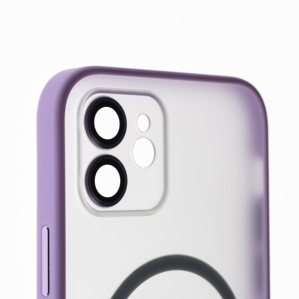 Estuche vidrio templado el rey magsafe con marco de vidrio templado de camara trasera apple iphone 12 color morado  Shop name