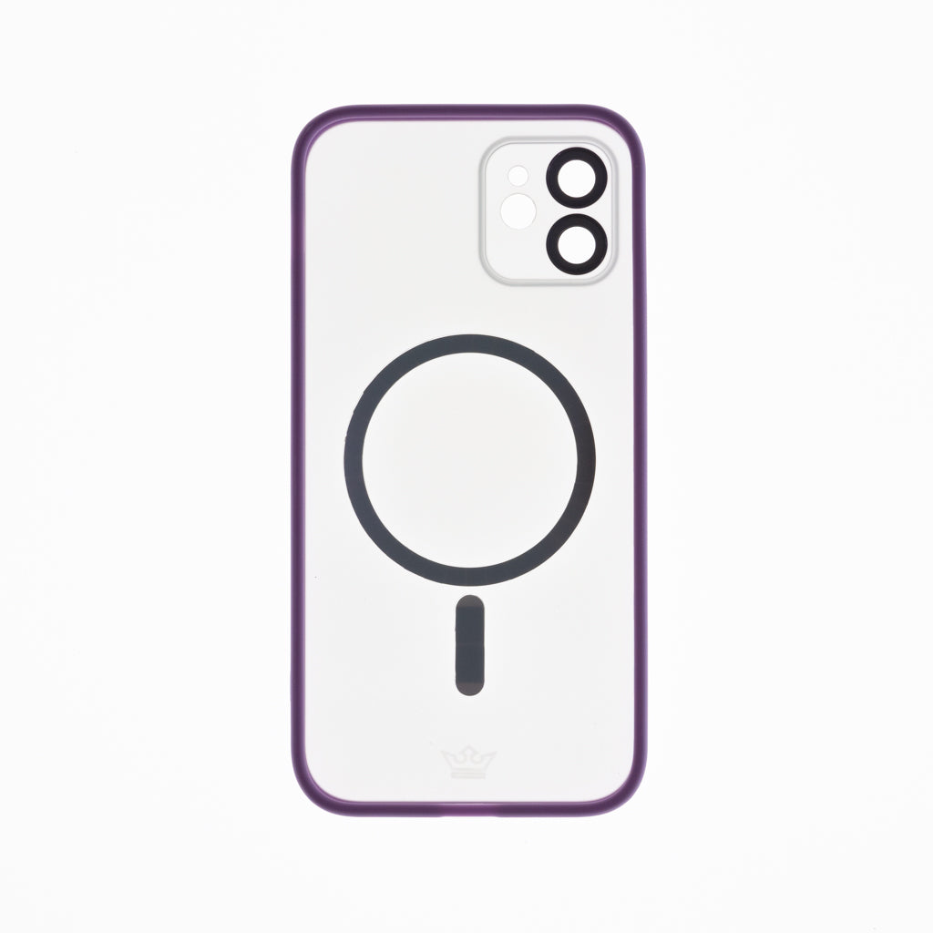 Estuche vidrio templado el rey magsafe con marco de vidrio templado de camara trasera apple iphone 12 color morado  Shop name