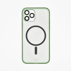 Estuche vidrio templado el rey magsafe con marco de vidrio templado de camara trasera apple iphone 12 pro max color verde  Shop name
