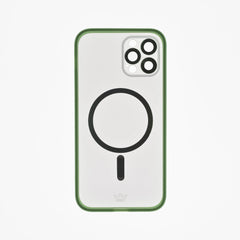 Estuche vidrio templado el rey magsafe con marco de vidrio templado de camara trasera apple iphone 12 pro max color verde  Shop name