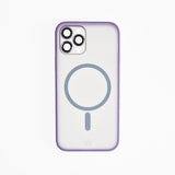 Estuche vidrio templado el rey magsafe con marco de vidrio templado de camara trasera apple iphone 13 pro color morado  Shop name