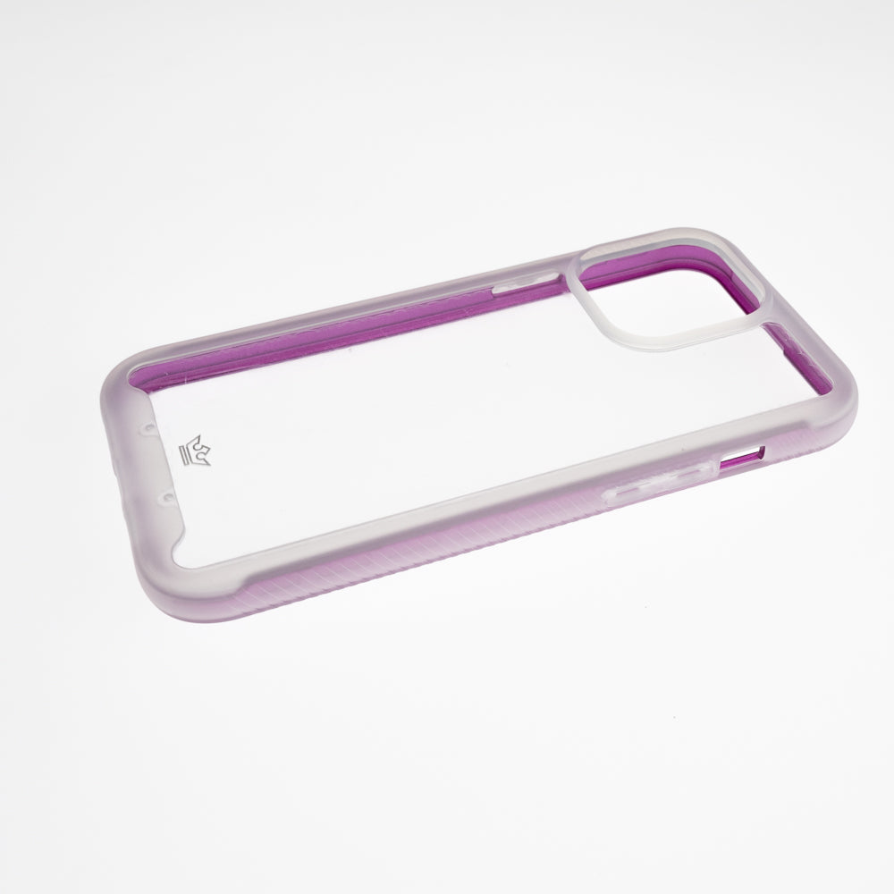 Estuche transparente el rey super bumper de atra apple iphone 13 pro ,  iphone 13 pro max color morado / transparente