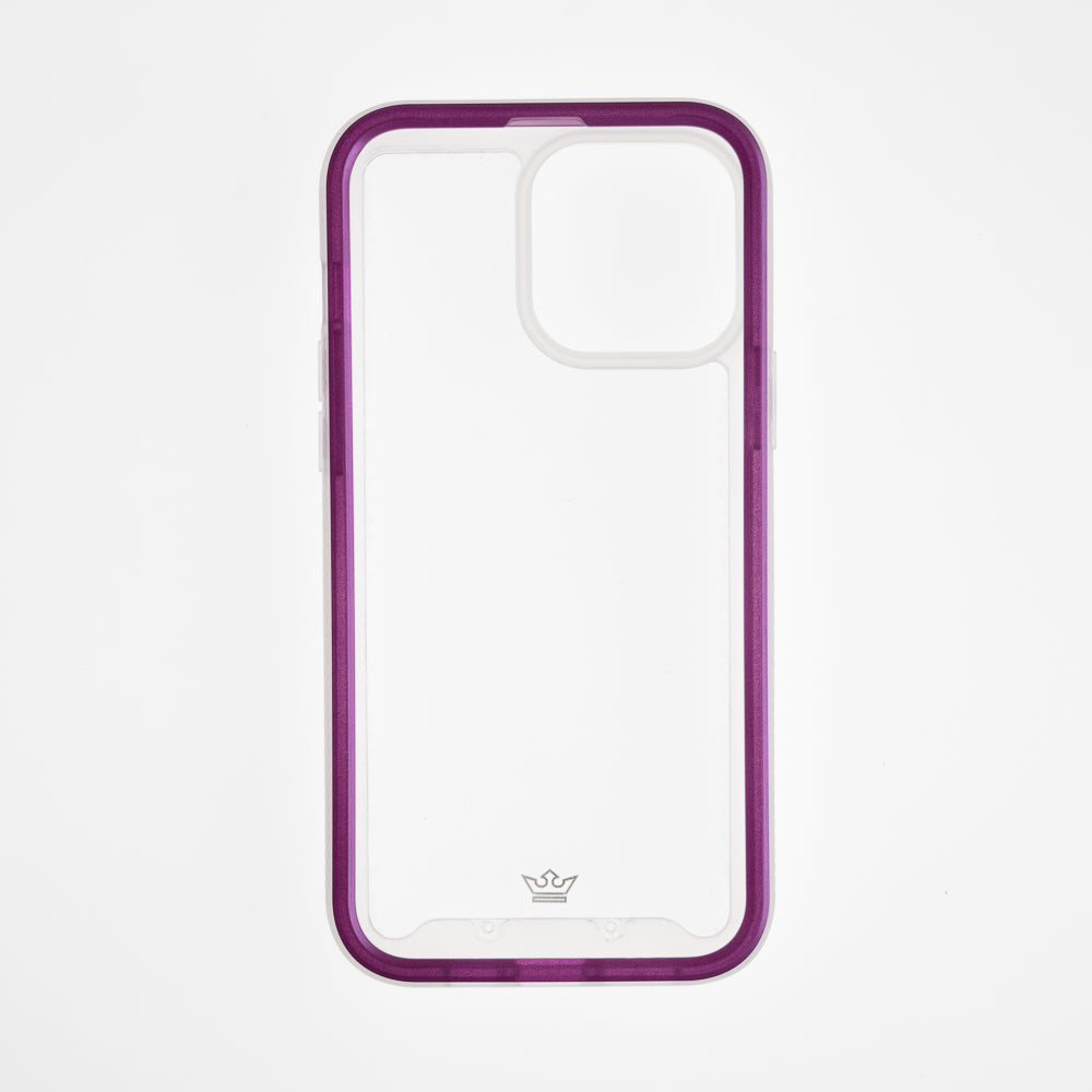 Estuche transparente el rey super bumper de atra apple iphone 13 pro ,  iphone 13 pro max color morado / transparente