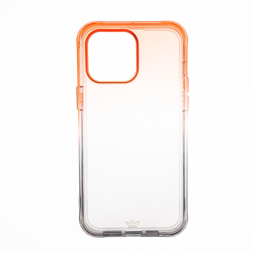 Estuche clasico el rey marco degrade  apple iphone 14 pro color naranja / gris
