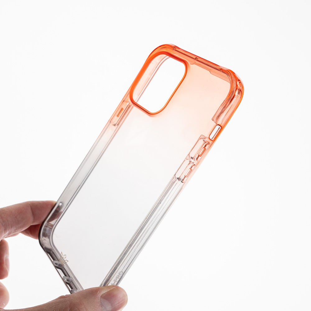 Estuche clasico el rey marco degrade  apple iphone 14 pro color naranja / gris