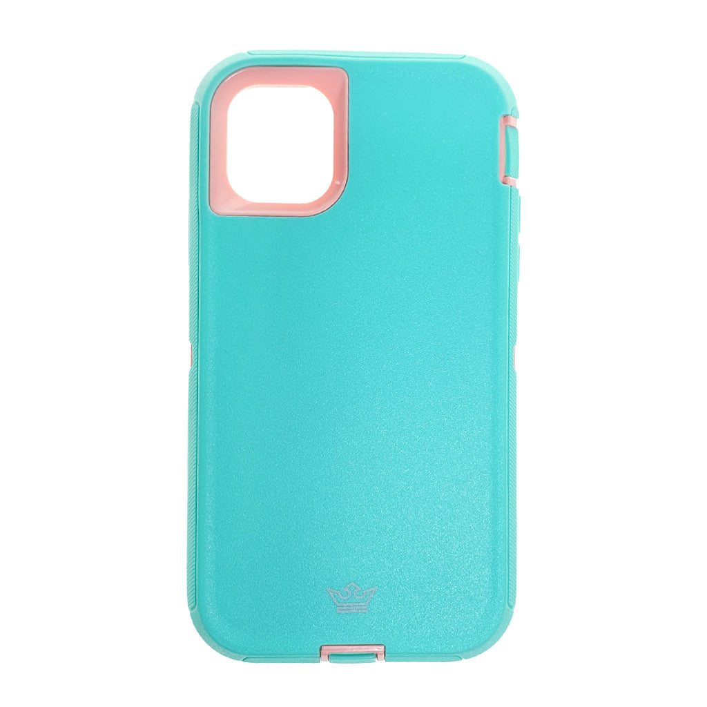 Estuche proteccion el rey defender apple iphone 11 pro color turquesa / rosado