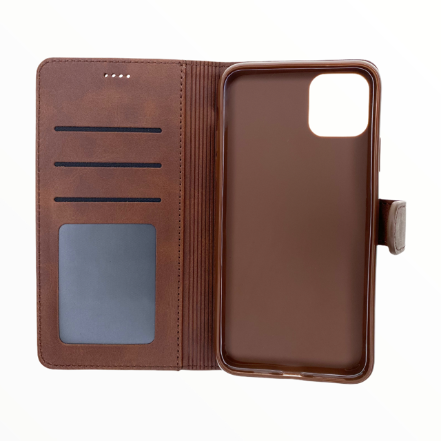 Estuche carteras lc imeeke folio libreta con porta tarjeta apple iphone 12 mini color cafe