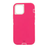 Estuche proteccion el rey defender con clip apple iphone 12 mini color rosado / blanco  Shop name