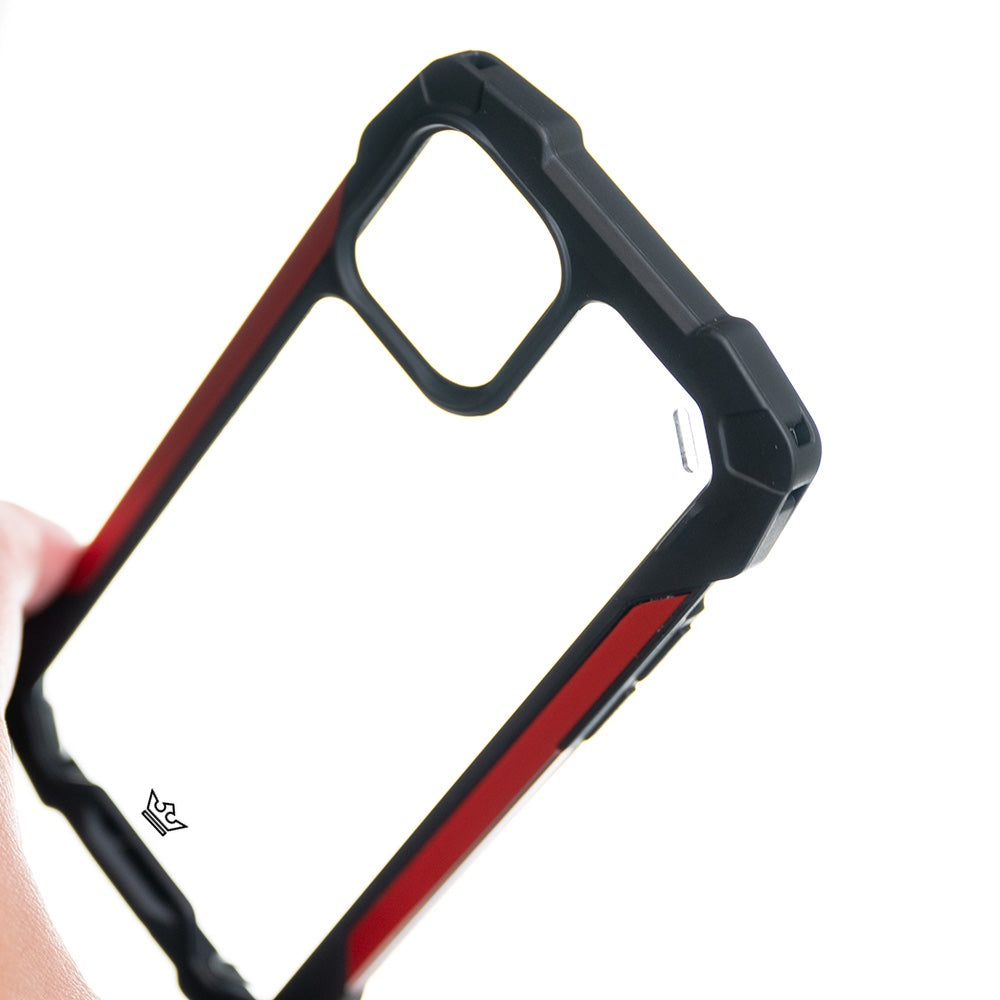 Estuche clasico el rey impact 10 metros de proteccion apple iphone 12 pro max color negro / rojo