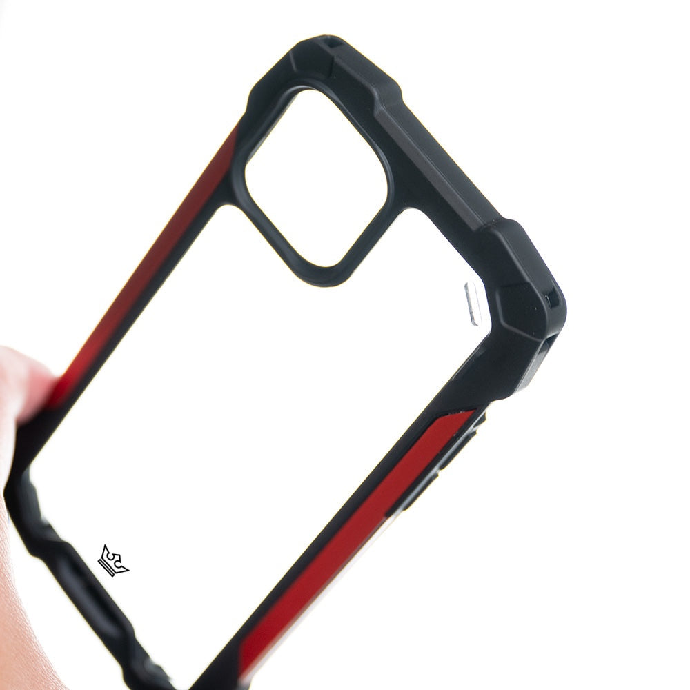 Estuche clasico el rey impact 10 metros de proteccion apple iphone 13 pro max color negro / rojo  Shop name