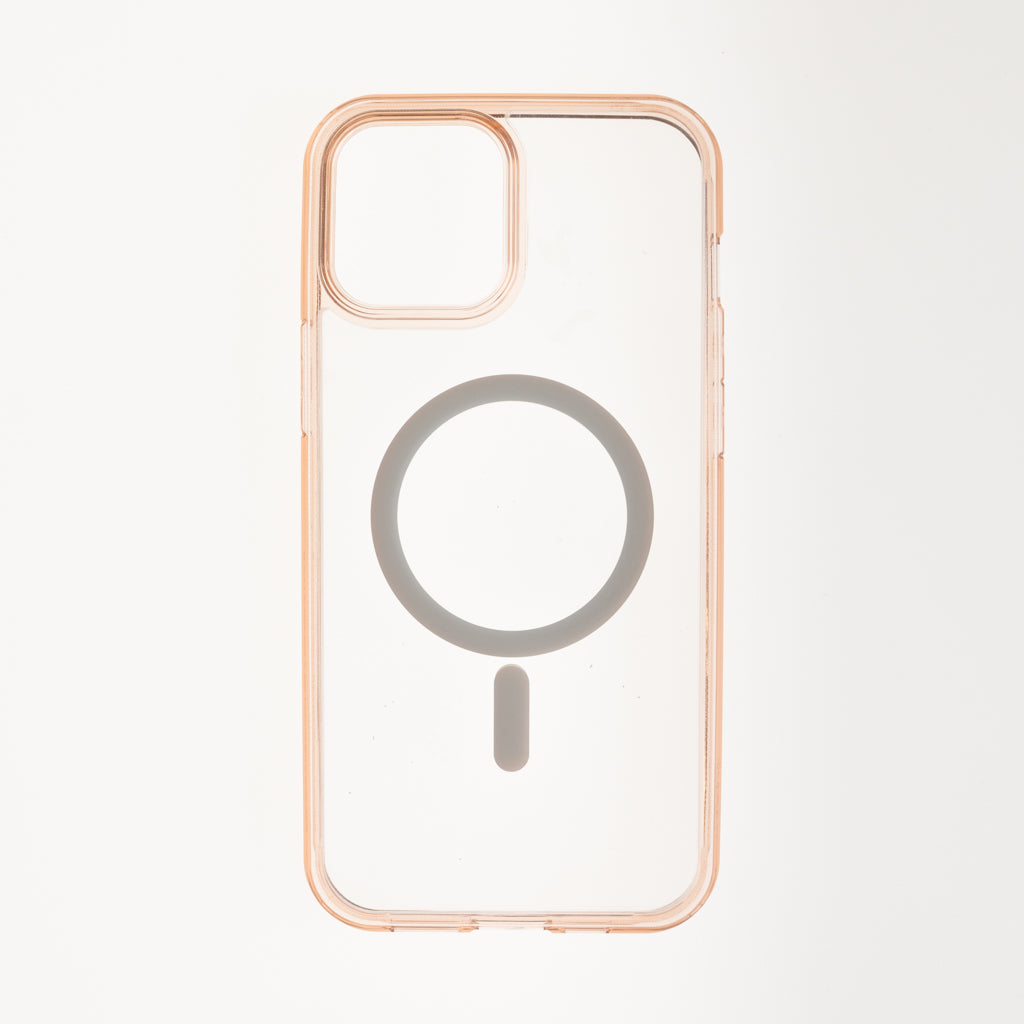 Estuche clasico spigen magsafe marco apple iphone 13 pro color rosado / transparente