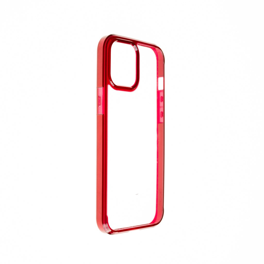 Estuche clasico spigen transparente marco apple iphone 13 pro max color rojo / transparente