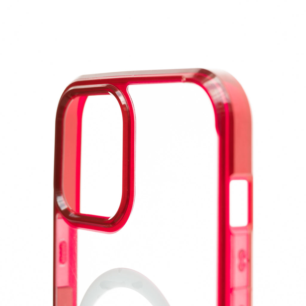 Estuche clasico spigen transparente marco apple iphone 13 pro max color rojo / transparente