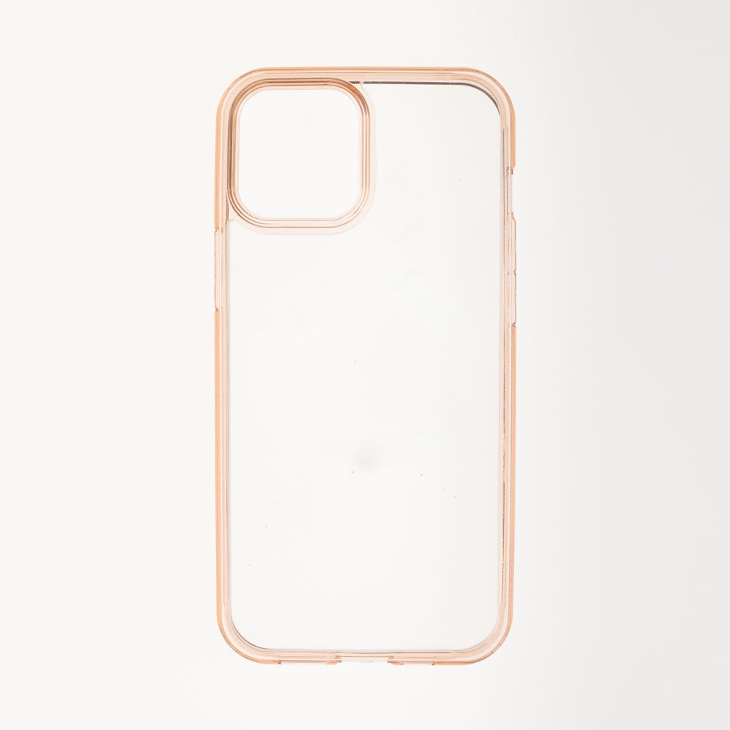 Estuche clasico spigen transparente marco apple iphone 13 pro max color rosado / transparente