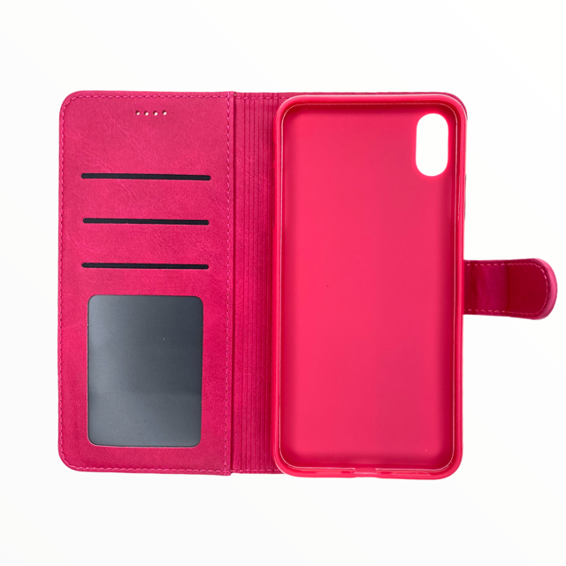 Estuche carteras lc imeeke folio libreta con porta tarjeta apple iphone xs max color rosado