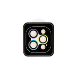 Accesorio el rey vidrio templado camara con borde plastico iphone 12pro / 12pro max color morado / menta / verde