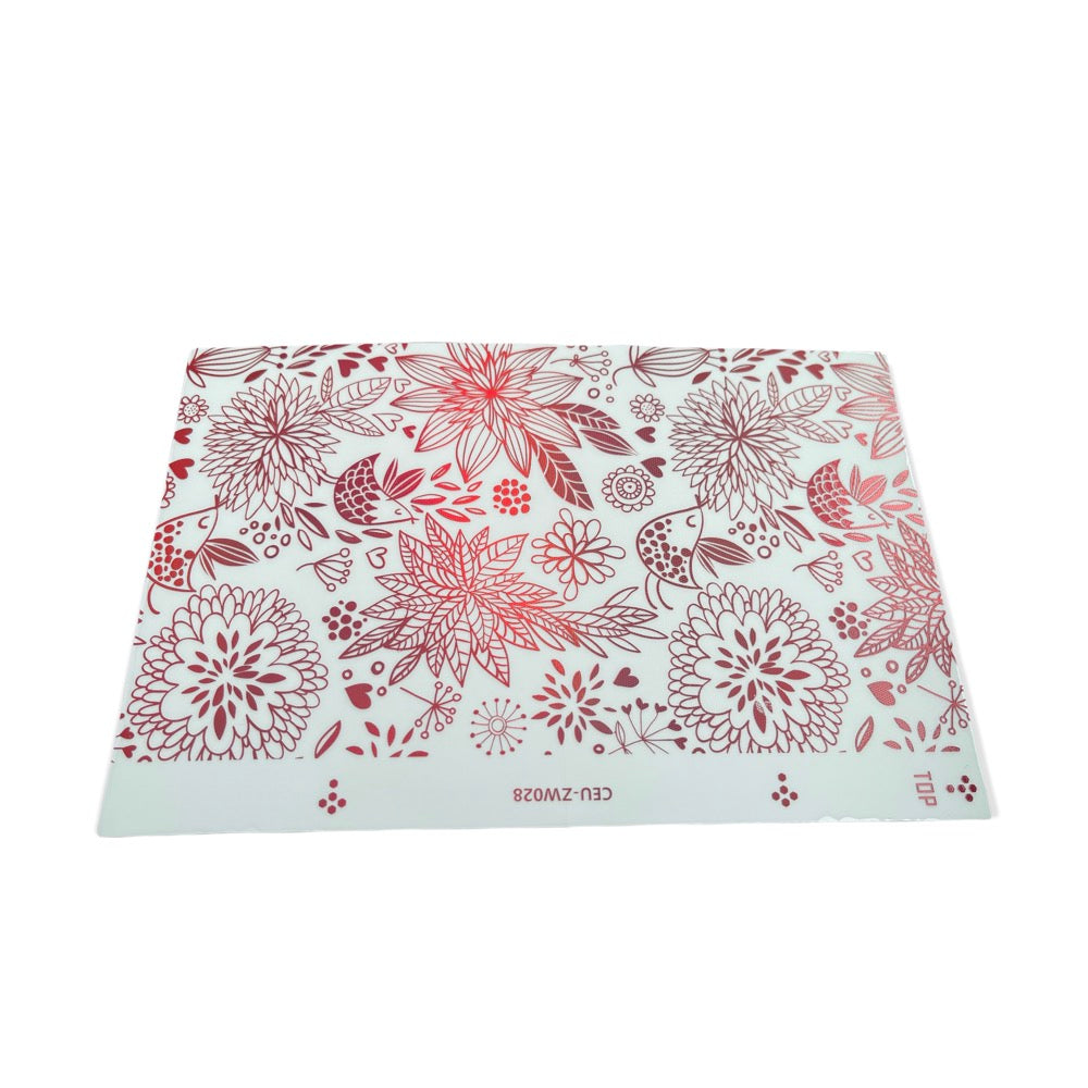 Lamina parte trasera lensun film deluxe pajaroy hojas color rojo