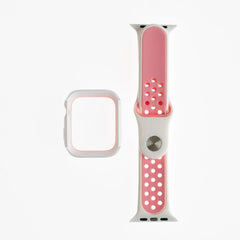 Accesorio Generico Pulsera Nike Con Bumper Apple Watch 41 Mm Color Blanco / Rosado  Shop name