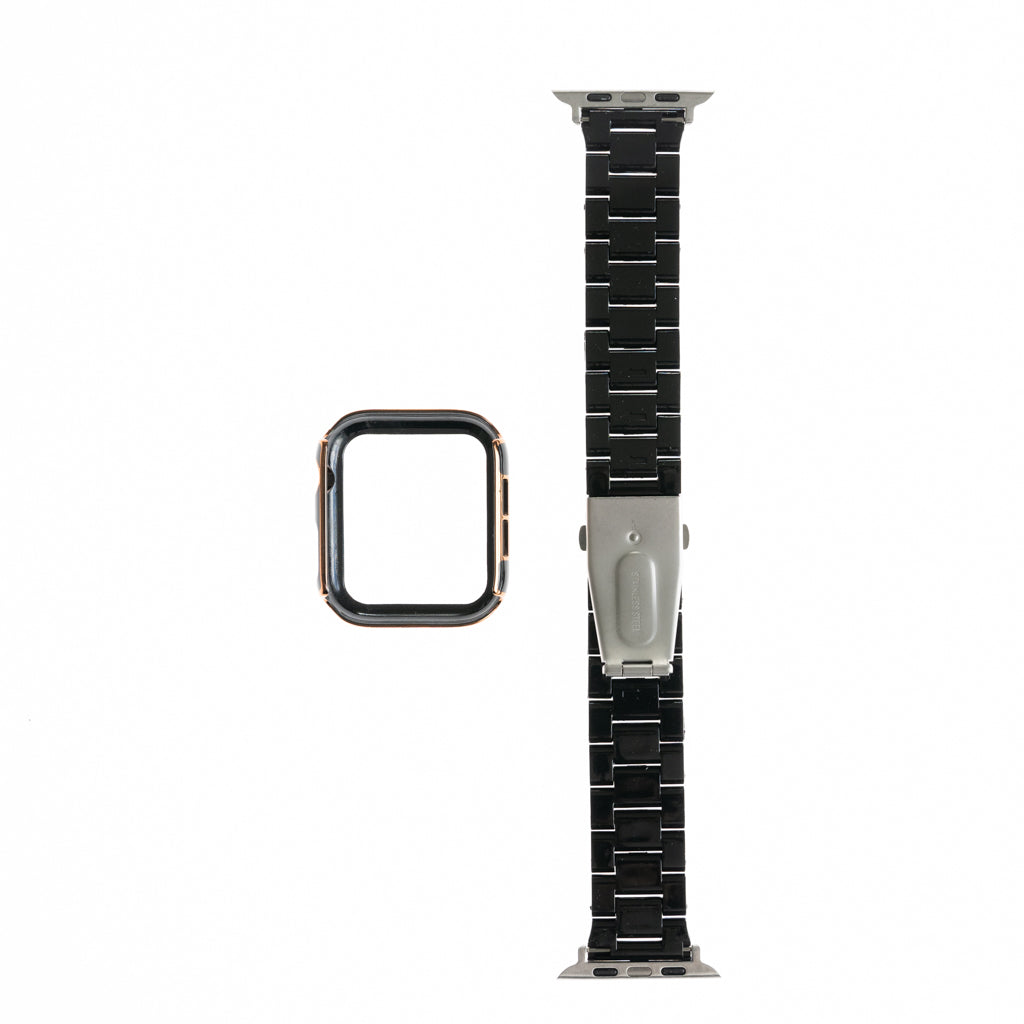 Accesorio generico pulsera con bumper de diamantes apple watch 42 mm color negro