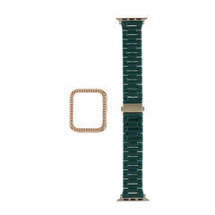 Accesorio generico pulsera con bumper de diamantes apple watch 41 mm color verde marfil  Shop name