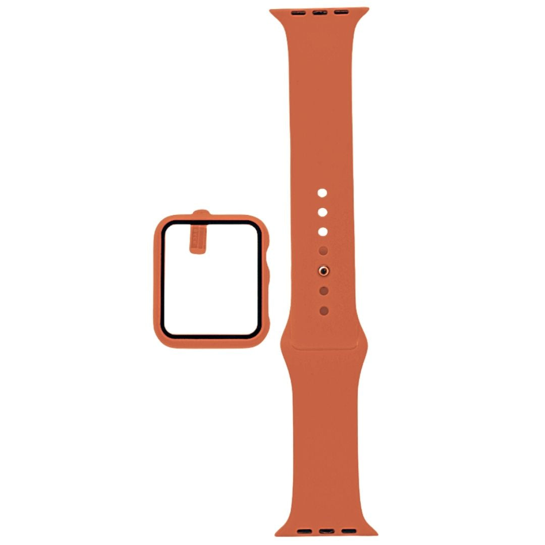 Accesorio el rey pulsera con bumper y protector de pantalla apple watch 42 mm color naranja  Shop name
