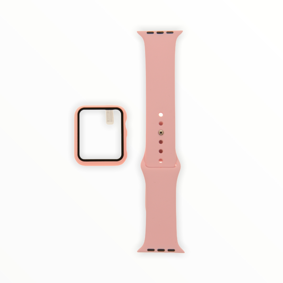 Accesorio el rey pulsera con bumper y protector de pantalla apple watch 42 mm color rosado  Shop name