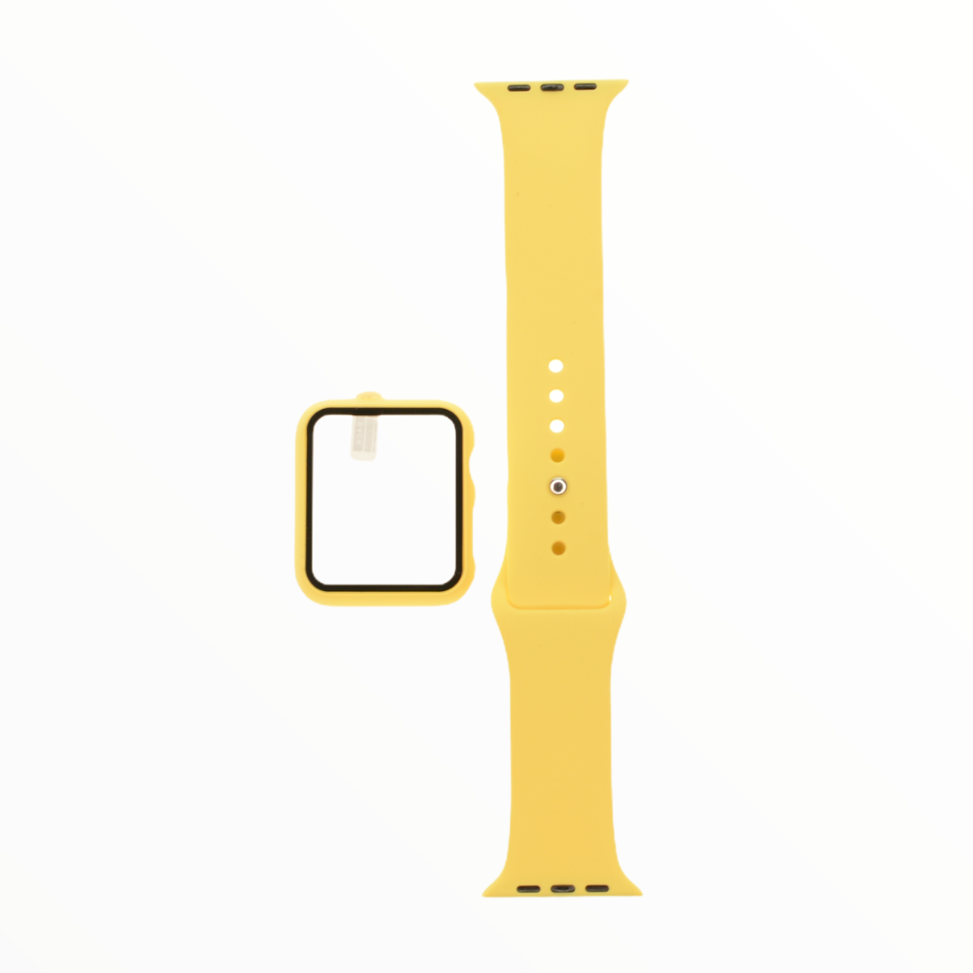 Accesorio el rey pulsera con bumper y protector de pantalla apple watch 42 mm color amarillo  Shop name