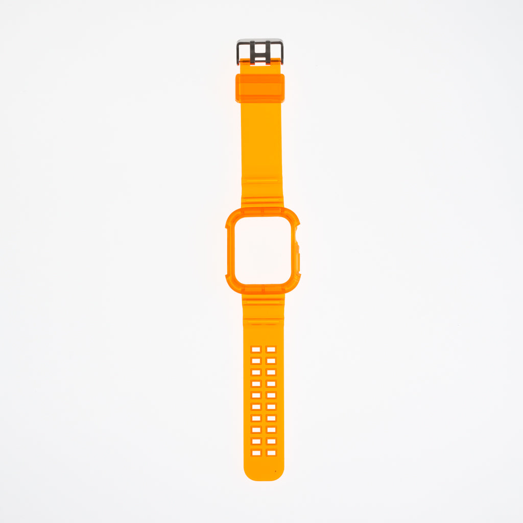 Accesorio generico pulsera con bumper rugged apple watch 45 mm color naranja