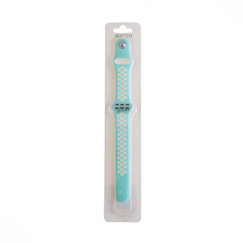 Accesorio el rey pulsera tipo nike apple watch 38 / 40 / 41 mm color aqua / blanco  Shop name