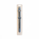 Accesorio el rey pulsera tipo nike apple watch 38 / 40 / 41 mm color celeste ceniza / negro