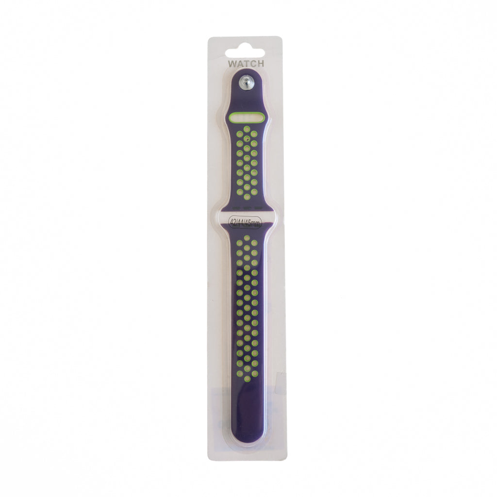 Accesorio el rey pulsera tipo nike apple watch 42 / 44 / 45 mm color morado / verde neon  Shop name