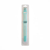 Accesorio el rey pulsera tipo Nike para Apple Watch 42/44/45 mm, color aqua y blanco.