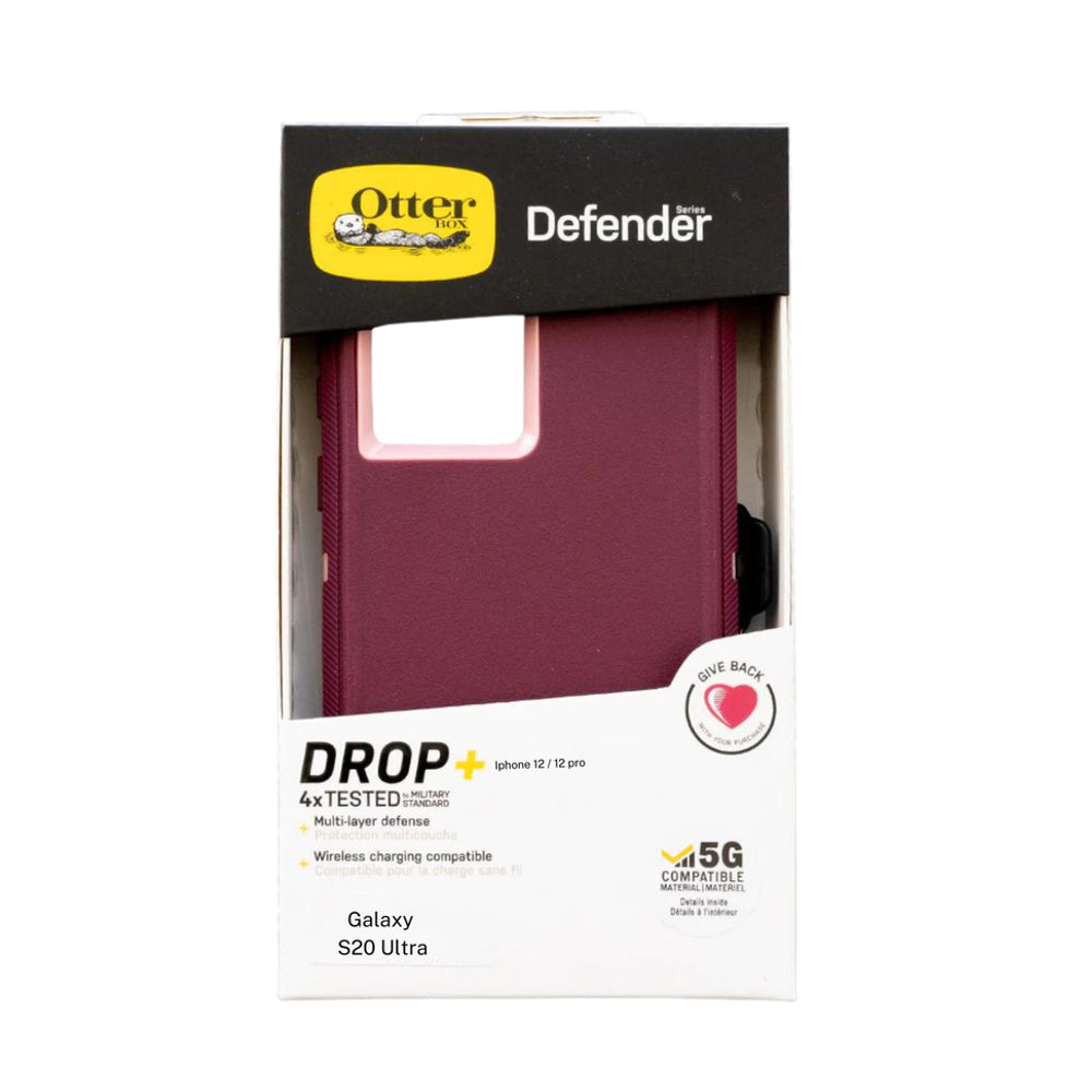 Estuche proteccion otterbox defender samsung s20 ultra color rojo / rosado