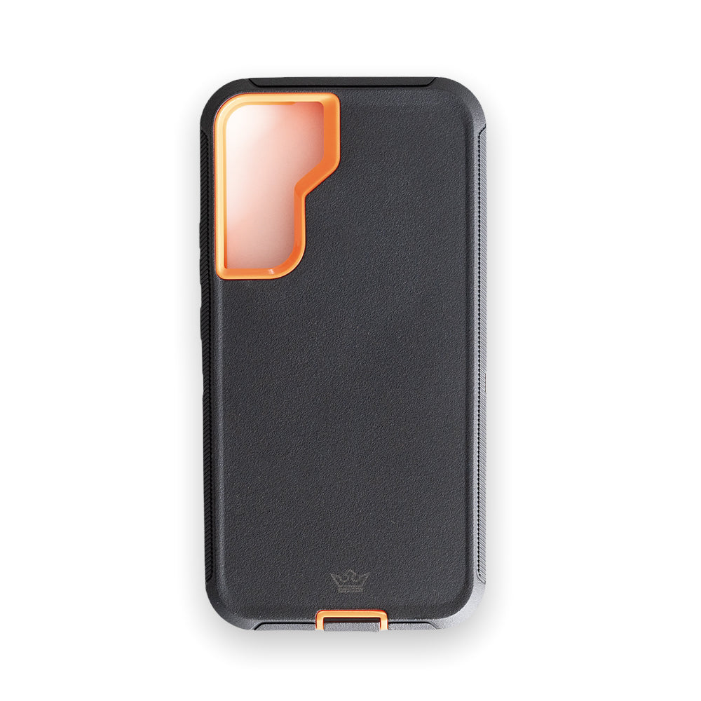 Estuche proteccion el rey defender samsung s22 plus color negro / naranja