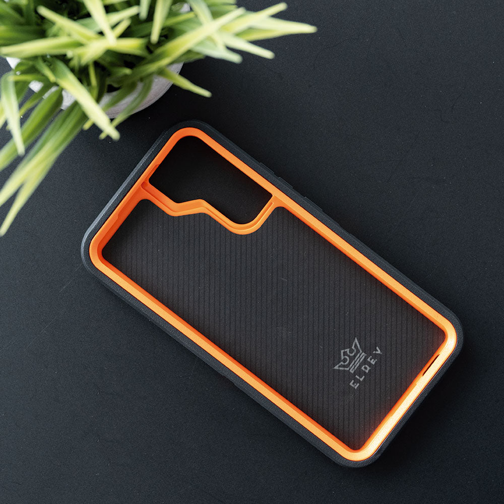 Estuche proteccion el rey defender samsung s22 plus color negro / naranja