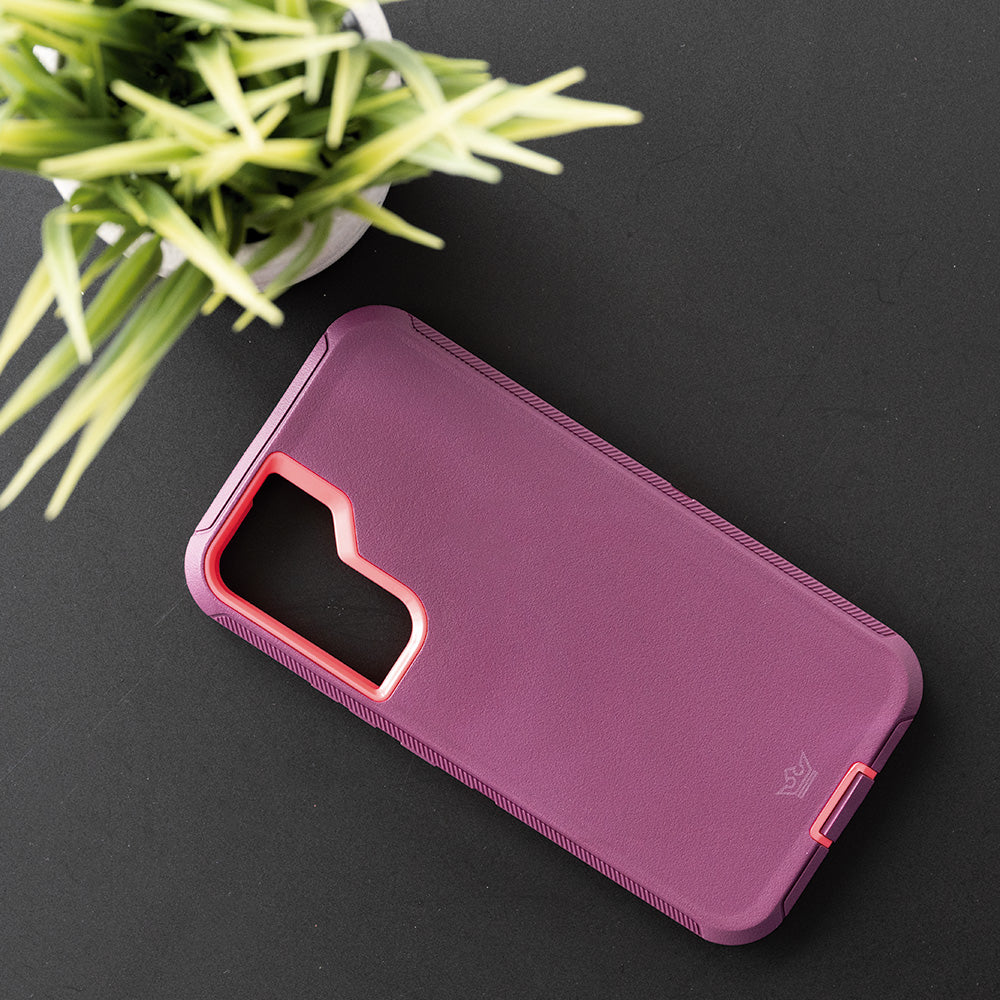 Estuche proteccion el rey defender samsung s22 plus color rojo / rosado
