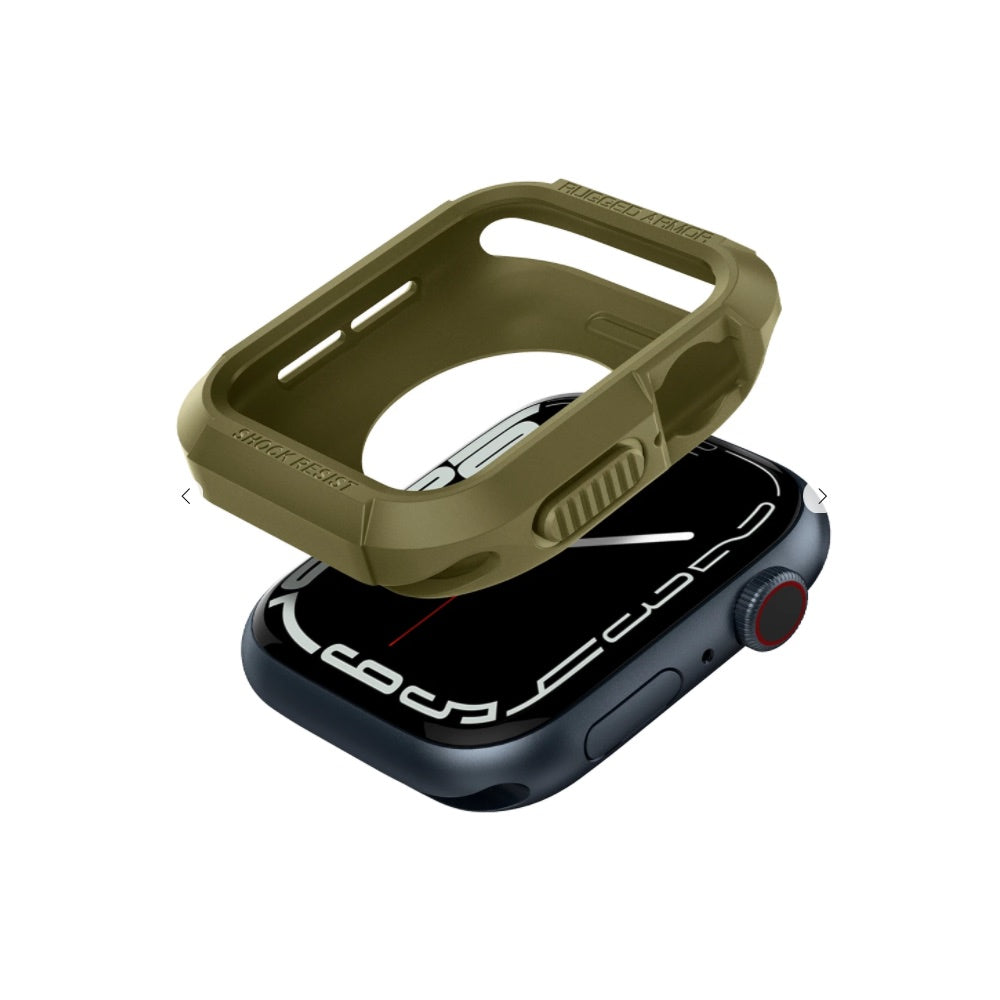 Estuche watch bumper spigen rugged armor apple 40 / 41 mm color verde