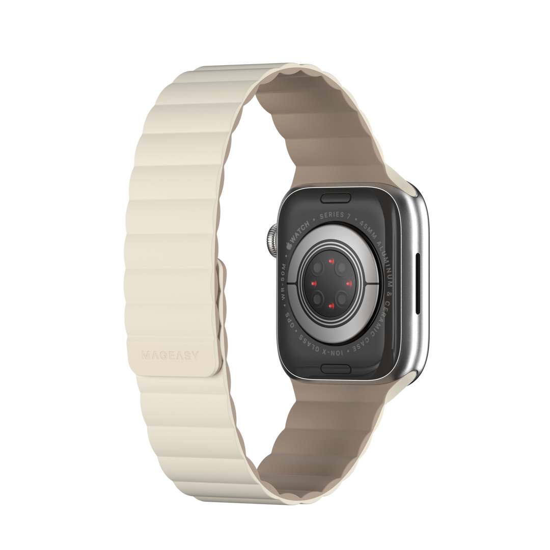 Accesorio mageasy  pulsera silicone magnetic apple watch 42 / 44 / 45 mm starlight