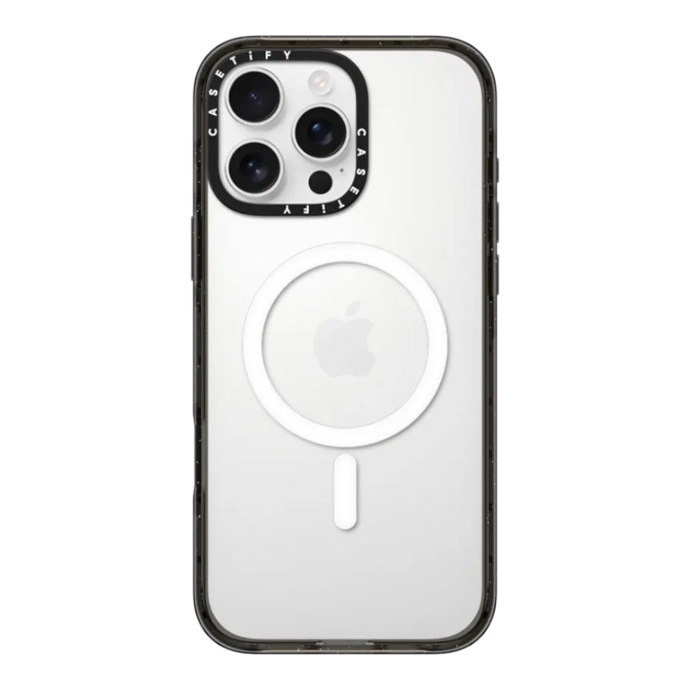 Casetify impact con magsafe iphone 15 pro max color transparente con marco negro