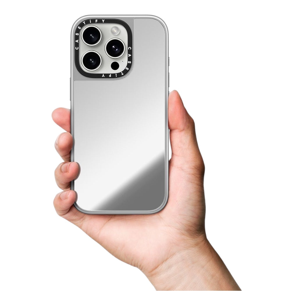 Casetify Mirror Marco Blanco iPhone 15 Color Gris