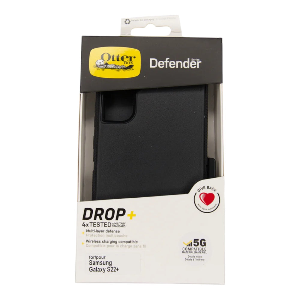 Estuche otterbox defender con clip color negro modelo  samsung s22 plus