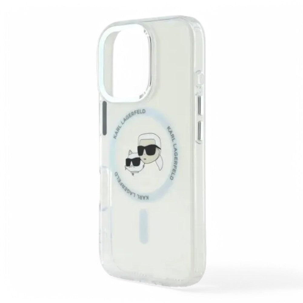 Karl Lagerfeld hc magsafe iml metal kc heads white iphone 16 pro